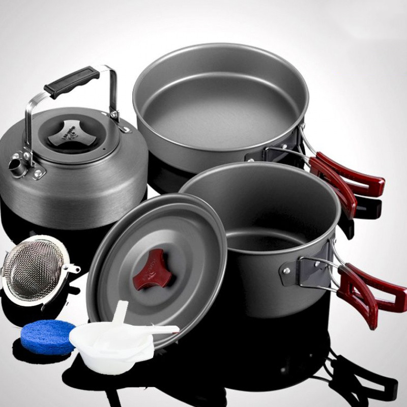 Hard Alumina Camping Cookware Set